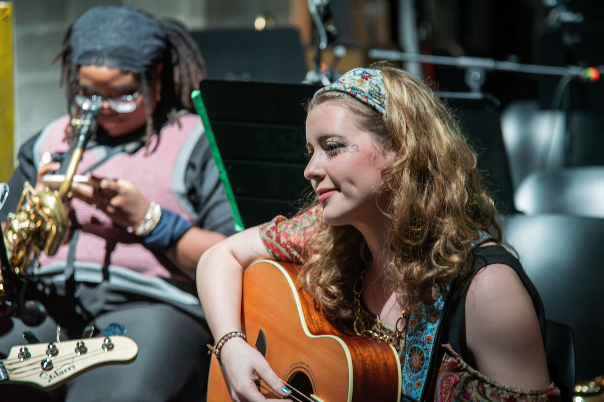 Summer Scholars cast rehearsal in McComas Hall